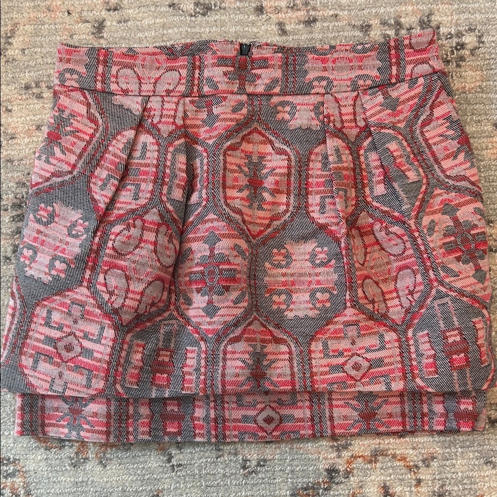 Stylish Pink Patterned Maje Miniskirt